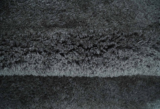 Hand Woven Soft Solid Plush  3x5, 4x6 and 5x7 Dark grey Shaggy Area Rug | SHAG8