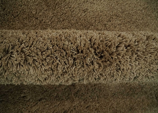 Hand Woven Soft Solid Plush  3x5, 4x6 and 5x7 Brown Shaggy Area Rug | SHAG3