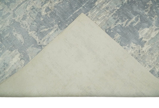 Abstract Modern Bamboo Silk Area Rug, Living Room Rug, Bedroom rug and Dinning room Rug, Beige and grey, 8x10