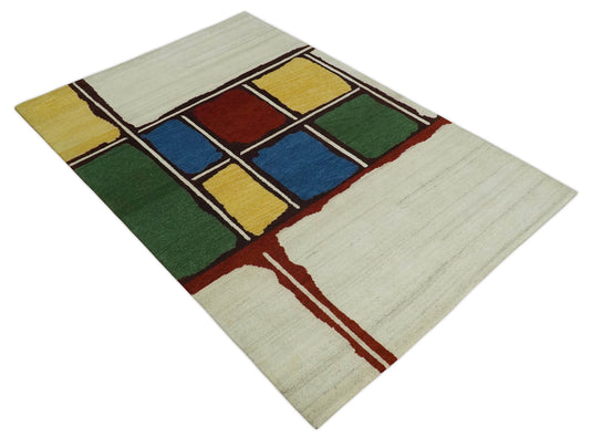 Hand Knotted Multicolored modern Lori Gabbeh Traditional Antique Southwestern rug, 6X8