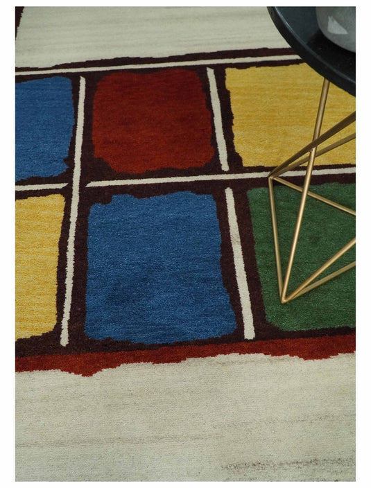 Hand Knotted Multicolored modern Lori Gabbeh Traditional Antique Southwestern rug, 6X8