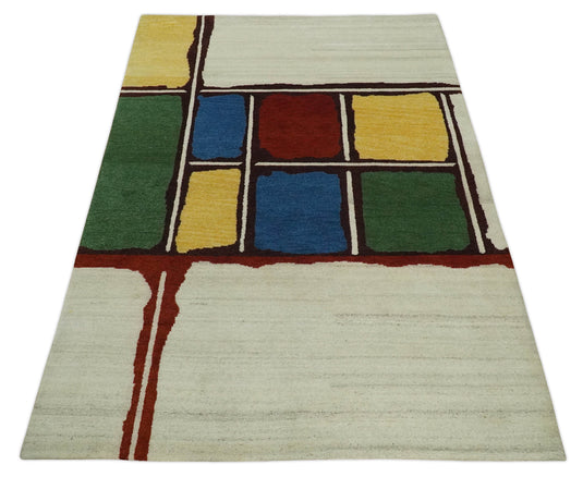 Hand Knotted Multicolored modern Lori Gabbeh Traditional Antique Southwestern rug, 6X8