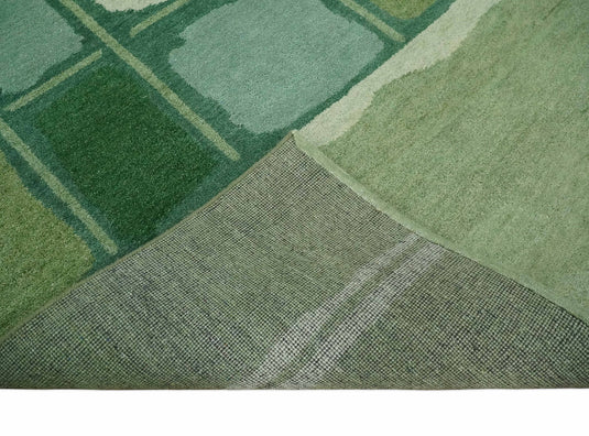 Hand Knotted modern Moss Green and Ivory Lori Gabbeh Traditional Antique Southwestern rug, 6X8