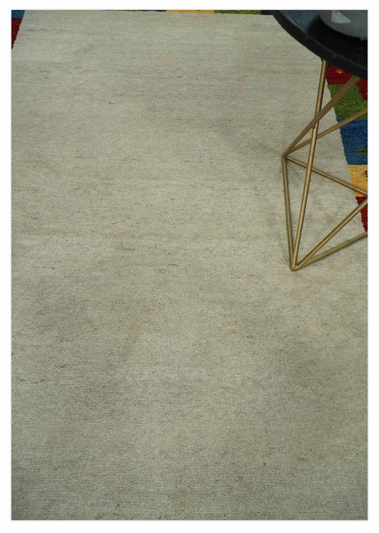 Hand Knotted modern Ivory with multicolored stripes Lori Gabbeh Traditional Antique Southwestern rug, 6X8