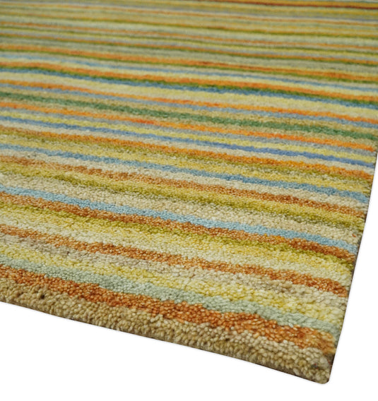 Hand Knotted modern Multicolored stripes Lori Gabbeh Traditional Antique Southwestern rug, 6X8