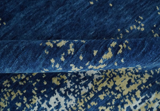 Hand Knotted Blue, beige and Ivory Abstract design Lori Gabbeh Traditional Antique Southwestern rug, 4x6