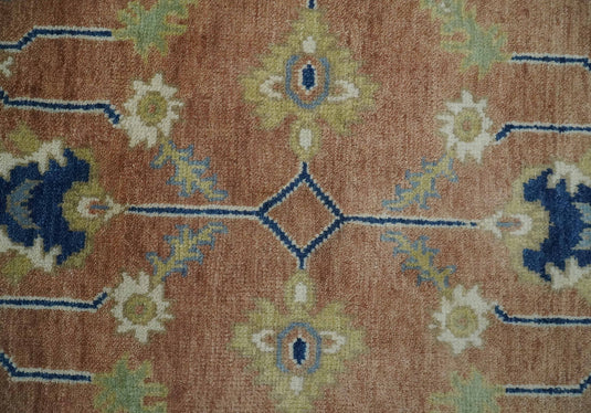 Hand Knotted Rust, Blue and Beige Heriz Serapi Area rug, 6X8