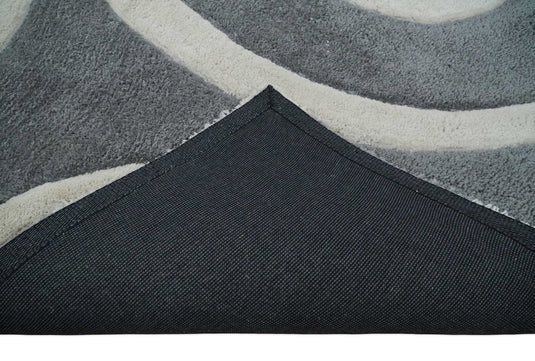 Hand Woven Soft grey and White Plush  3x5, 4x6 and 5x7 Shaggy Area Rug | SHAG6
