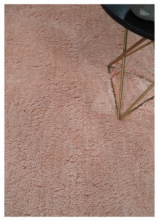 Hand Woven Soft Solid Plush  3x5, 4x6 and 5x7 Dark Pink Shaggy Area Rug | SHAG11