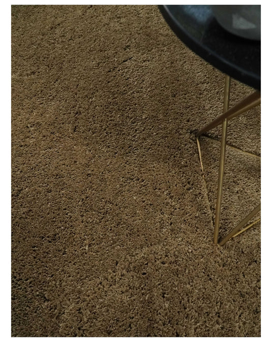 Hand Woven Soft Solid Plush  3x5, 4x6 and 5x7 Brown Shaggy Area Rug | SHAG3