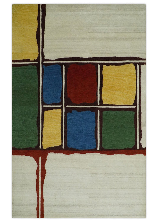 Hand Knotted Multicolored modern Lori Gabbeh Traditional Antique Southwestern rug, 6X8