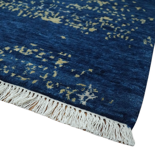 Hand Knotted Blue, beige and Ivory Abstract design Lori Gabbeh Traditional Antique Southwestern rug, 4x6