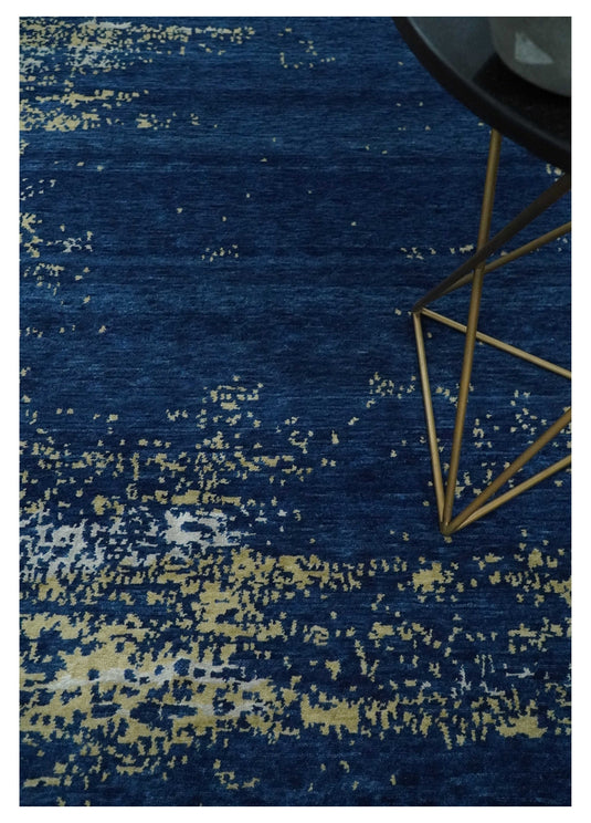 Hand Knotted Blue, beige and Ivory Abstract design Lori Gabbeh Traditional Antique Southwestern rug, 4x6