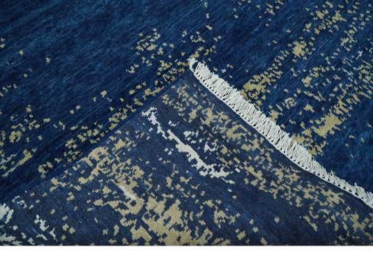 Hand Knotted Blue, beige and Ivory Abstract design Lori Gabbeh Traditional Antique Southwestern rug, 4x6
