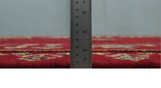 Hand Woven Maroon Indian wedding design Antique Wool area rug, 5x7