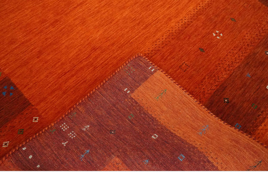Hand Woven Red and Rust Wool southwestern Lori area rug, 5x8  |KNT34