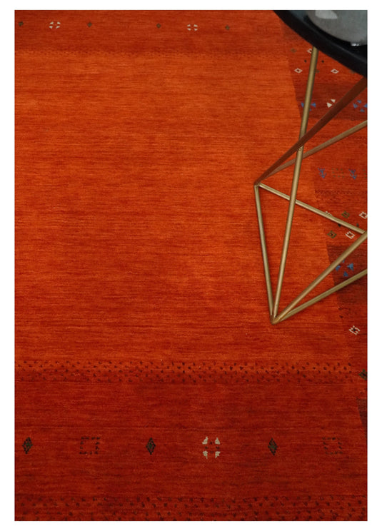 Hand Woven Red and Rust Wool southwestern Lori area rug, 5x8  |KNT34