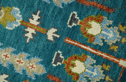 Teal and Ivory, Tree of Life Vintage Hand Knotted, Antique Turkish 5x8, 6x9, 8x10, 9x12, 10x14, 12x15 Wool Rug, Living Room | CP697