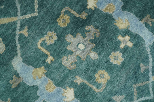 Teal and Gray, Vintage Hand Knotted, Antique Turkish Oushak 5x8, 6x9, 8x10, 9x12, 10x14, 12x15 Wool Rug, Living Room | CP1019