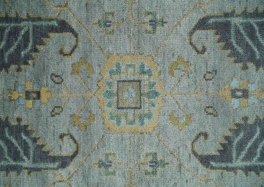 Hand Knotted Silver and Beige Antique Oushak Wool area Rug | CP1092912