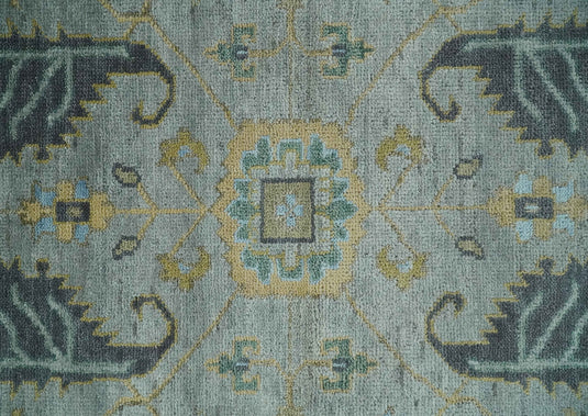 Hand Knotted Silver and Beige Antique Oushak Wool area Rug | CP1092912