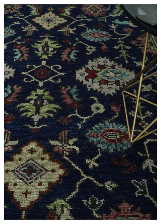 Fine Hand knotted Blue, Beige and Rust Traditional Oushak Area Rug | CP1086